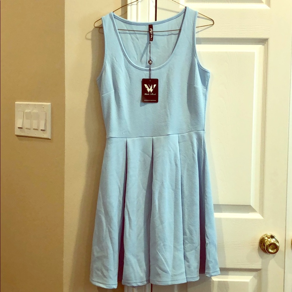 White Mark Baby Blue Fit and Flare - Medium